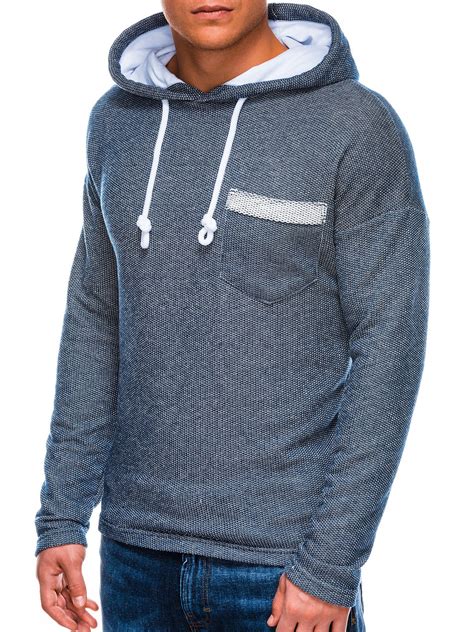Men's hooded sweatshirt B963 - navy | MODONE wholesale - Clothing For Men