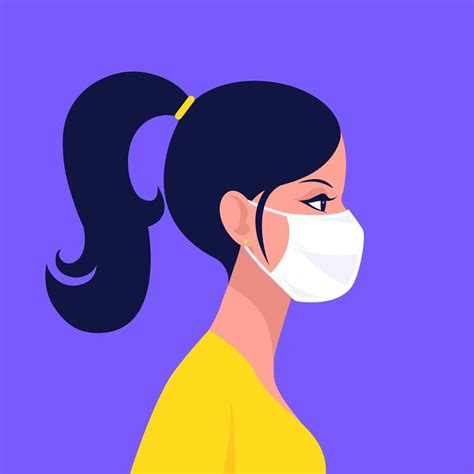 Woman Wearing Disposable Medical Face Mask Art Reference