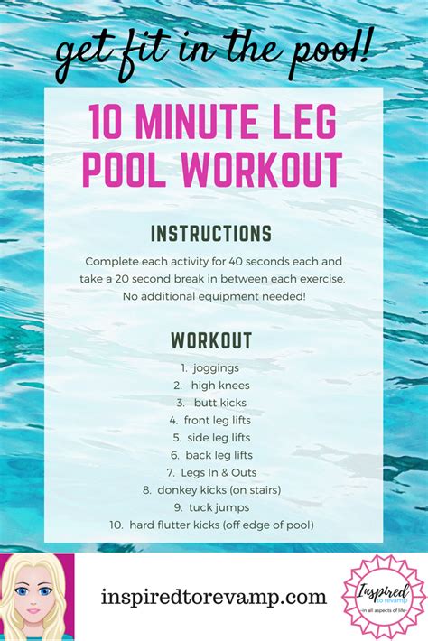 Summer Pool Workout Revamp Self Inspired To Revamp Pool Excercises Workouts Swimming