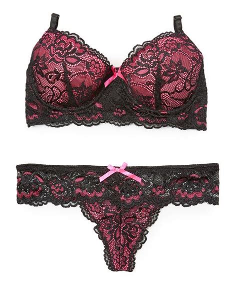 Look At This René Rofé Black And Pink Double Scandal Bra And Thong On Zulily Today Rene Rofe