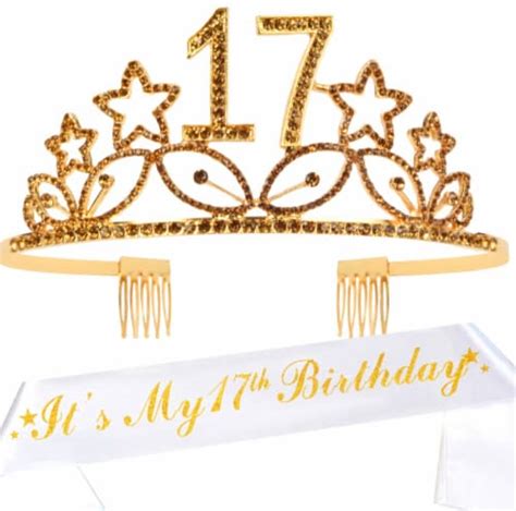 17th Birthday Ts For Girls Glitter Sash Stars Tiara Large Ralphs