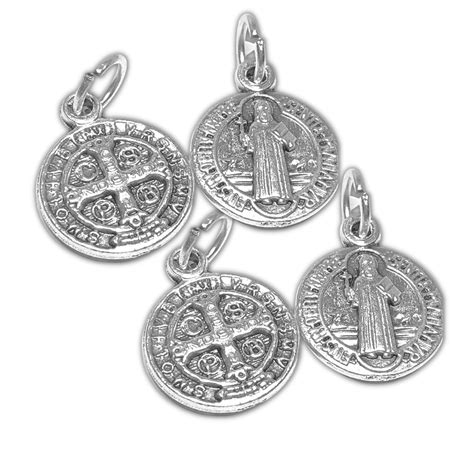 4x saint benedict tiny medals catholic exorcism pendant blessed catholically
