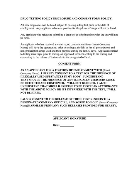 Drug Test Consent Form Complete With Ease Airslate Signnow