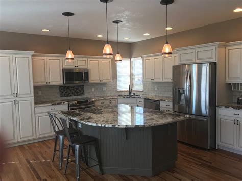 Maybe you would like to learn more about one of these? White cabinet resurfacing with a pinstripe for a custom ...