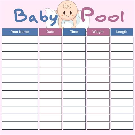 My period was due the 24th. 8 Best Printable Baby Pool Template Excel - printablee.com