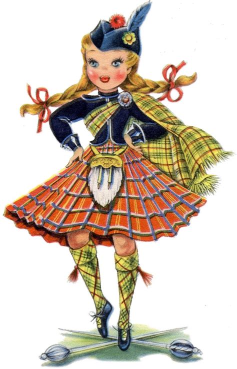 Adorable Retro Scottish Doll Image The Graphics Fairy