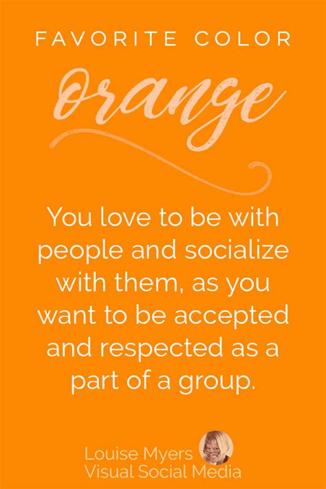 Favorite Color Orange Your Color Personality Is You Love To Be With