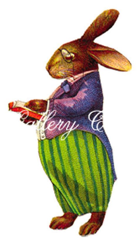Vintage Easter Bunny Instant Download Rabbit Clip Art For T Etsy