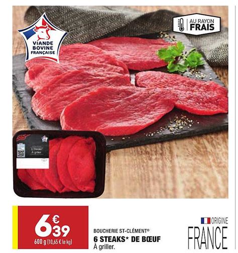 We did not find results for: Offre 6 Steaks De Boeuf Boucherie St Clément chez Aldi