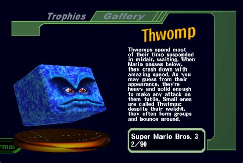 Mario 64 Thwomp Trophy Ssbm Textures