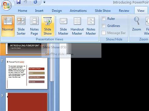 Business courses, technology courses, creative courses How to Start a PowerPoint 2007 Slide Show - dummies