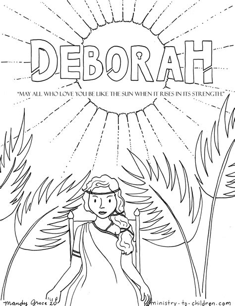 Deborah Coloring Tree Palm Debora Printable Bible Judge Israel Silhouette Judges Clip Sketch