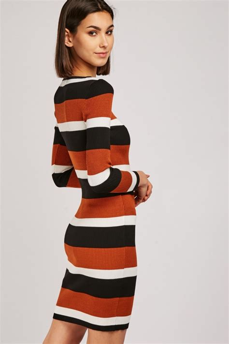 multi striped rib knit dress just 7