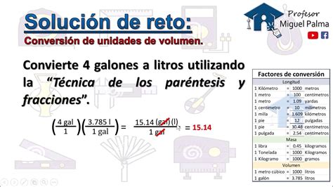 Convertir Galones A Litros Unidades De Volumen Técnica De Los