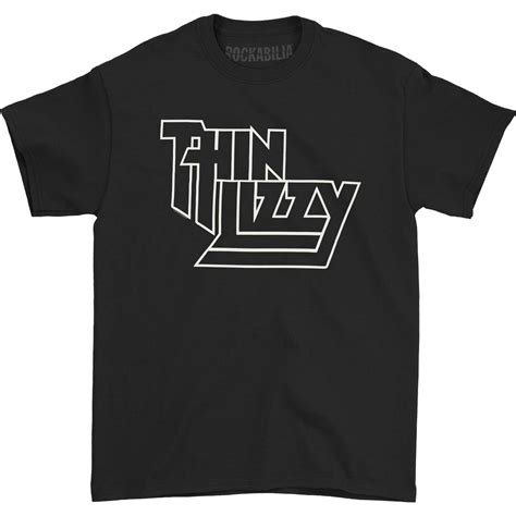 Thin Lizzy Thin Lizzy Mens Logo Slim Fit T Shirt Large Black