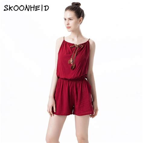 Solid Shorts Rompers Womens Jumpsuits Summer Sexy Sleeveless Spaghetti