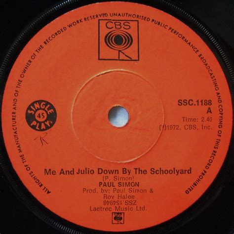 Paul Simon Me And Julio Down By The Schoolyard 1972 Vinyl Discogs