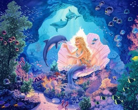 Mermaid Queen And Dolphins All Diamond Painting