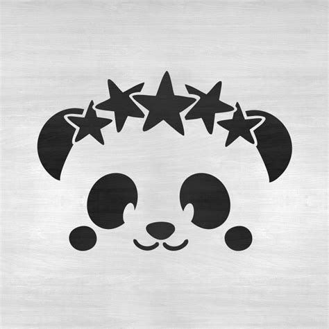 Panda Face Stencil Reusable Diy Craft Stencils Of A Panda Etsy