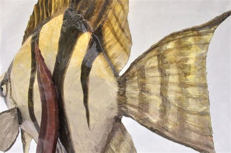Paper Mache Angelfish Cardboard Animal Fish Sculpture Ooak Etsy