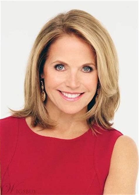 See here how she looks cute and stunning with her various hair looks. Katie Couric Hairstyle One Side Parted Medium Bob Wig in 2020