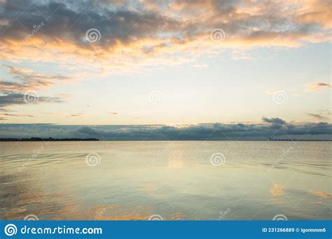 Beautiful Sunset By The Sea Orange Sunset Stock Image Image Of Ocean