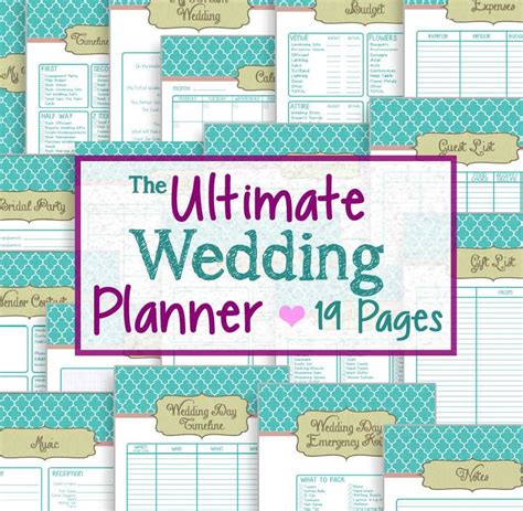 Free Wedding Planner Printables Includes Printables For Budgeting