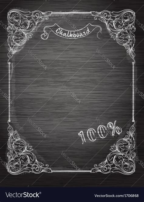 Download Vintage frame on the chalkboard Royalty Free Vector Image