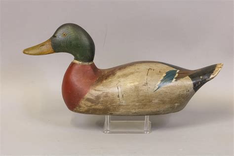 Sold Price Oversized Mallard Drake Duck Decoy By Unknown Wisconsin Carver Glass Eyes Solid