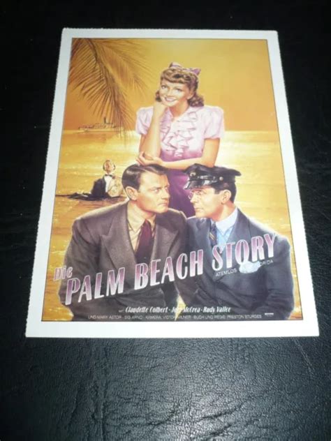 The Palm Beach Story Film Card Claudette Colbert Joel Mccrea Rudy Vallee 200 Picclick