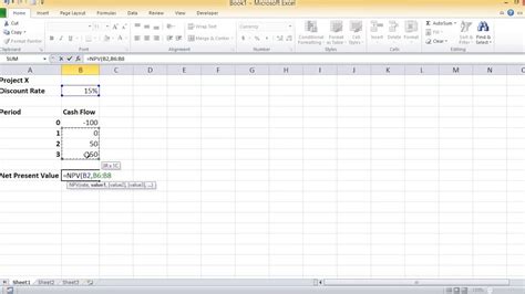 How To Calculate Net Present Value Npv In Excel Youtube