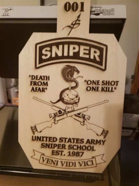Retro Sniper School Target Silhouette Plaque Colornatural