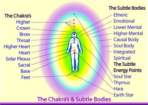 Subtle Body Chart The Human Energy System Aura Chakras Subtle