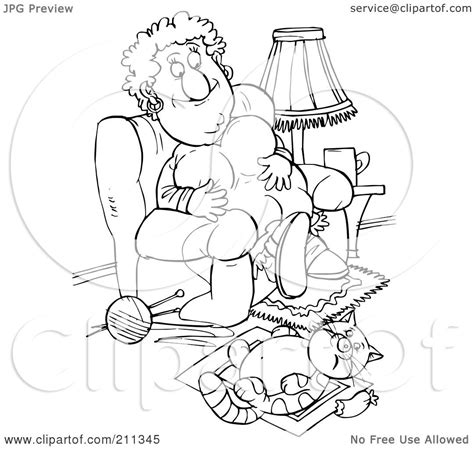 Download printable two person outline coloring page. Royalty-Free (RF) Clipart Illustration of a Coloring Page ...
