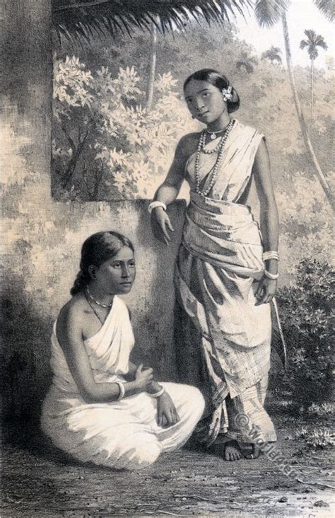 Sri Lanka Tamils Portraits Of Two Malabar Girls In Their Traditional
