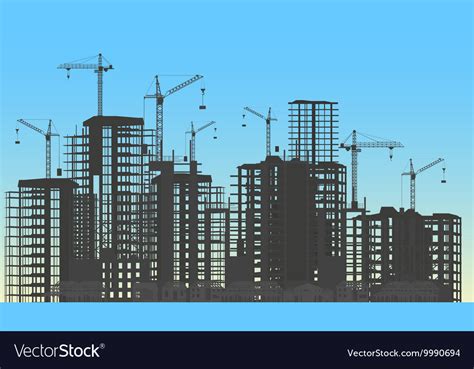 Building City Under Construction Website Process Vector Image