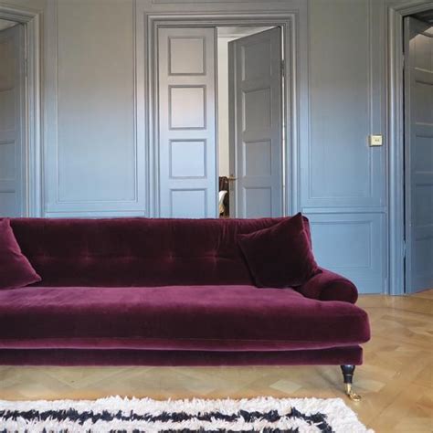 Beckoning guests to sit back and relax this reception sofa grants casual comfort to a living room and conveniently ships in a portable box, easy apartment delivery. Blanca Ruby red velvet sofa in 2020 ... | Red velvet sofa, Velvet sofa living room, Velvet sofa
