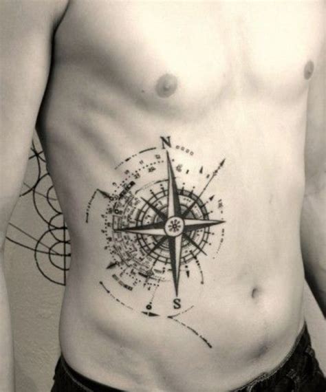 Artsy Compass Tattoo Abdomen 1 Rib Tattoos For Guys Trendy Tattoos