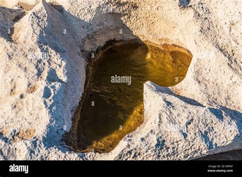Small Puddle In The Rock Stock Photo Alamy