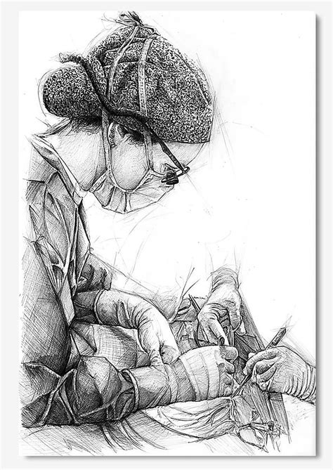 Surgeon Surgery Art Drawing Ts Surgeon Wall Art For Doctor Office Decor Poster High Quality