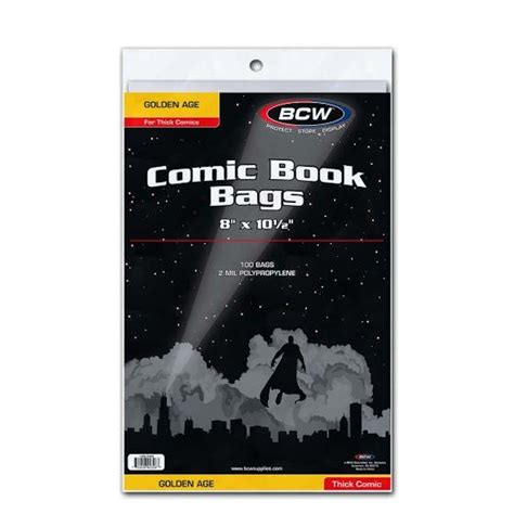 Bcw Golden Age Comic Book Bags 100 Ct Thick Comic Da Card World