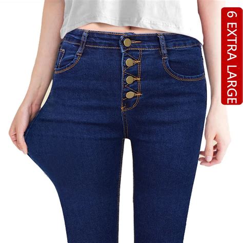 2018 New Jeans Summer High Waist Button Jeans Female Tight Elasticity Small Pants Korean Version
