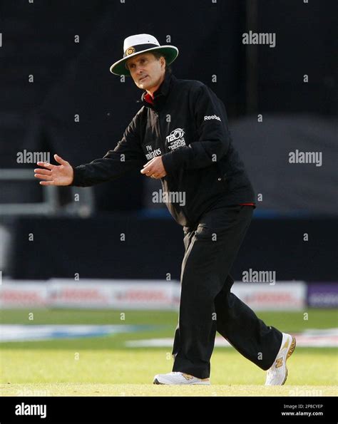 Umpire Billy Bowden Signals As Four As Australia Are Beaten By Sri