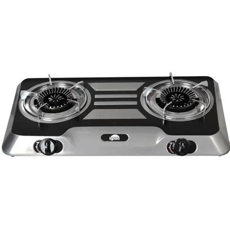 Kyowa By Winland Double Burner Stainless Steel Gas Stove With Cast Iron