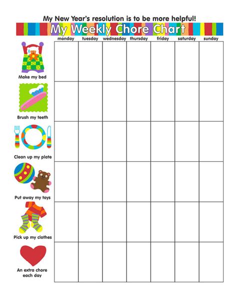 Blank Chore Chart For Kids Images And Photos Finder