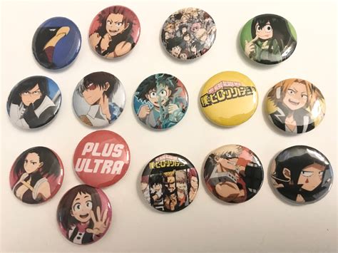 Anime Button Pins Academy Anime 5 10 Or 15 Pack Anime Etsy