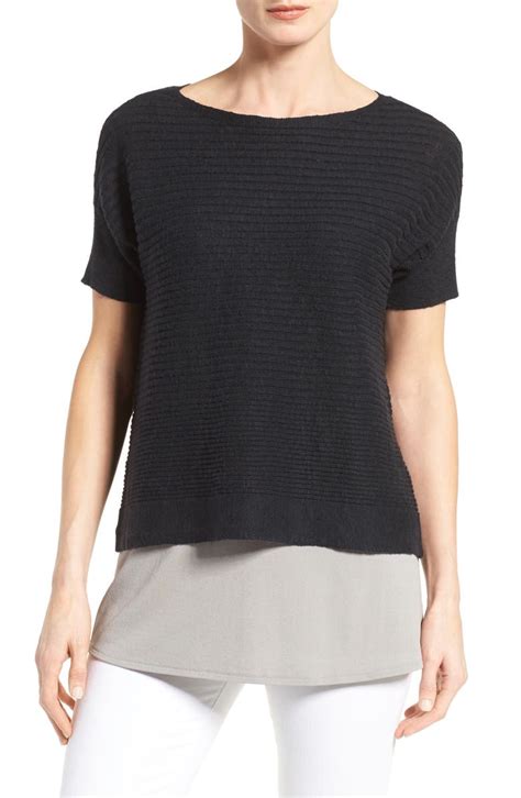 Eileen Fisher Organic Linen And Cotton Boxy Sweater Regular And Petite