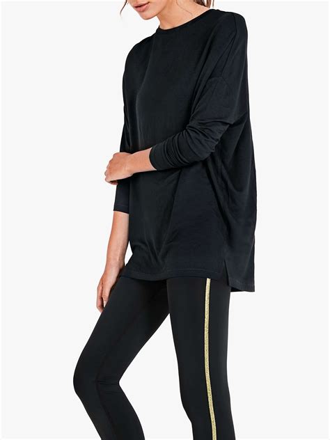 Hush Wide Jersey Top Black At John Lewis And Partners
