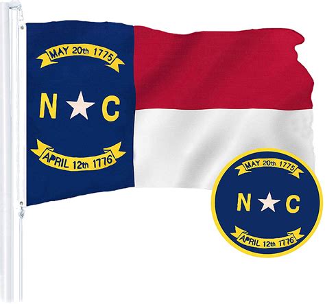 G128 3x5 Feet North Carolina State Flag Embroidered 210d Indoor