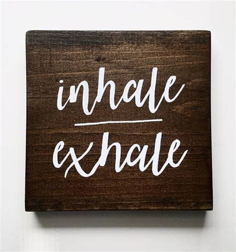 Inhale Exhale Sign 8x8 Wood Sign Wall Sign Yoga Sign Breathe
